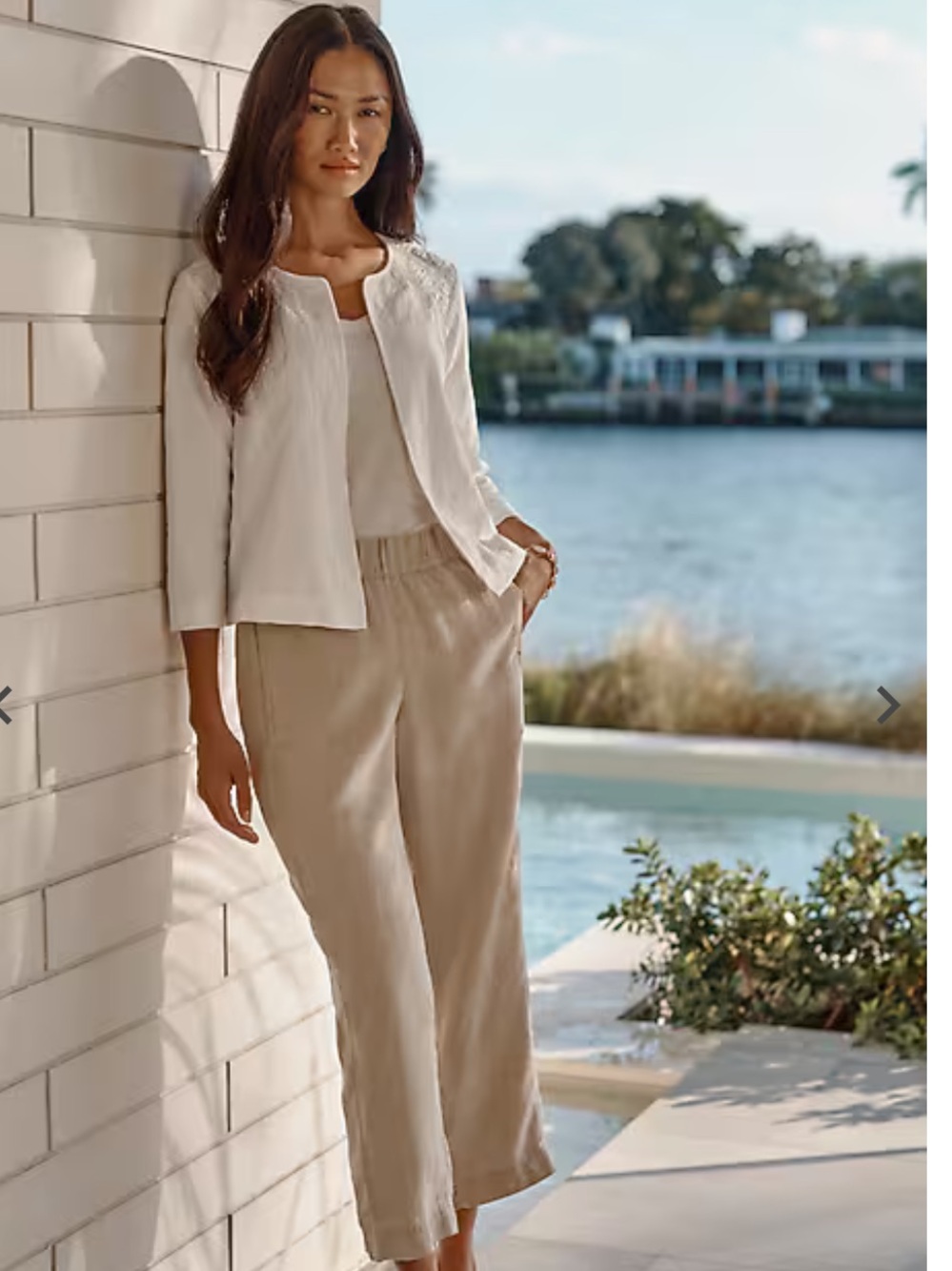 J Jill pure jill Flax Linen Cropped Panrs Sz M EUC